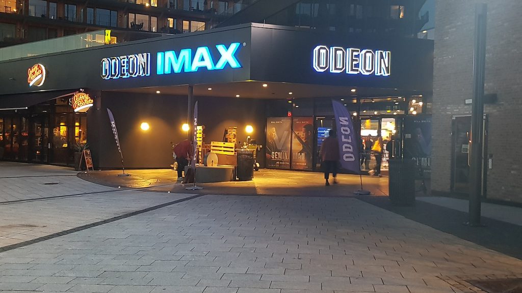 The entrance to Odeon in Oslo. This is a great place to be going to the cinema in Norway, 
