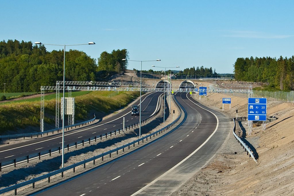 Toll booth on E18 near Larvik