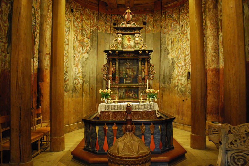 Altar at Heddal Stave church