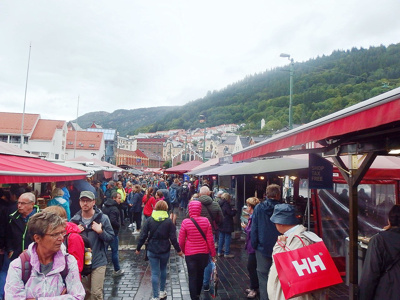 The fish market in Bergen is considered one of the biggest tourist traps in Norway
