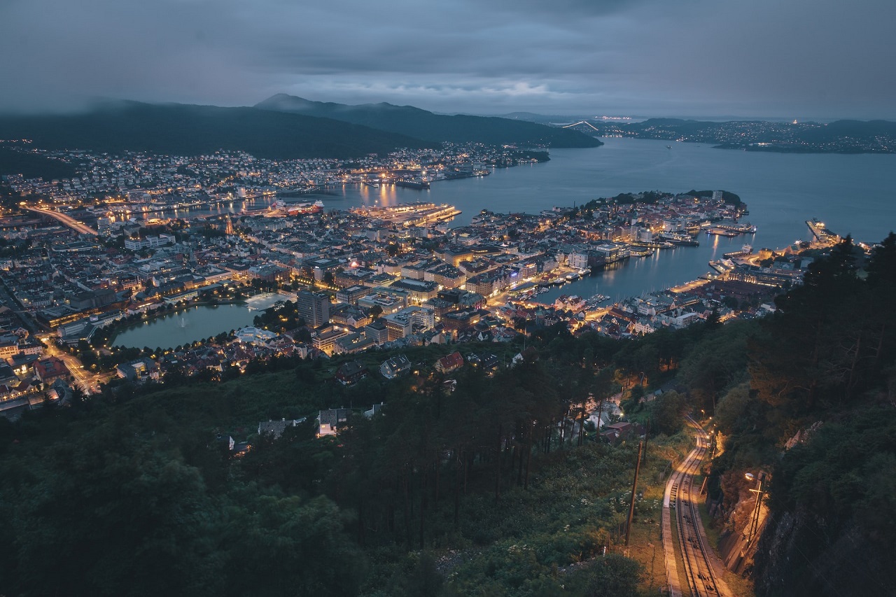 Aerial photo of Bergen