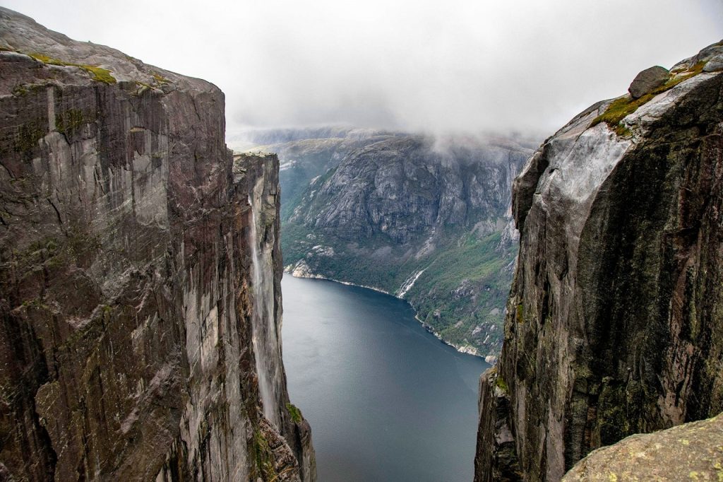 Kjerag - one of Norway's most popular natural tourist attractions. 