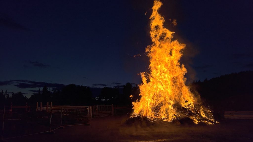 Midsummer in Norway is celebrated with huge bonfires. 
