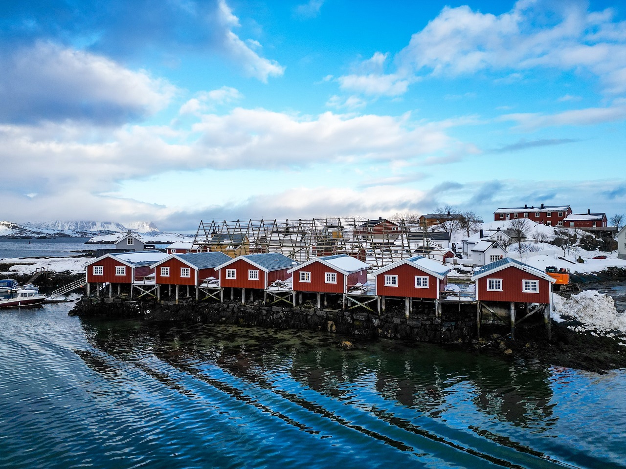 Rorbu cabins in Svolvær, Lofoten.