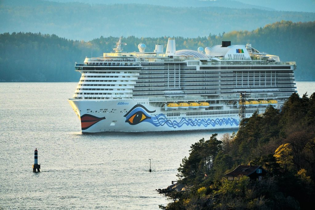 Cruise ship at Drøbaksundet close to Oslo. 